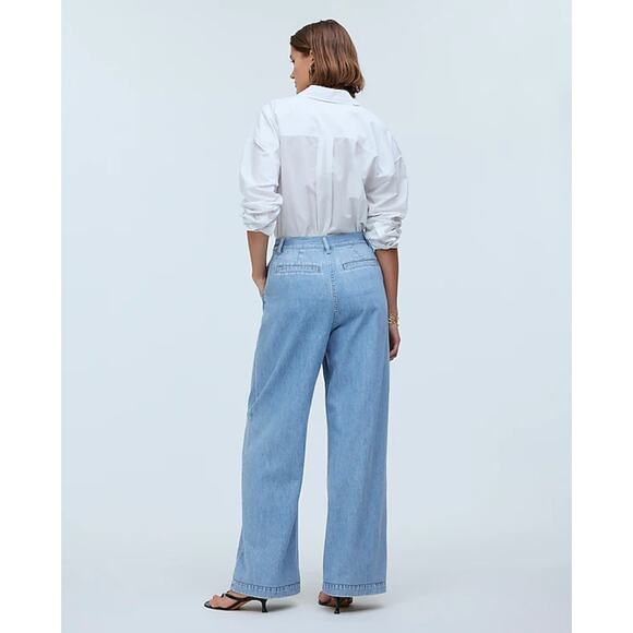 Madewell The Harlow Wide Leg Jean Airy Denim Blue High Waisted Pockets US 27 - Picture 2 of 13